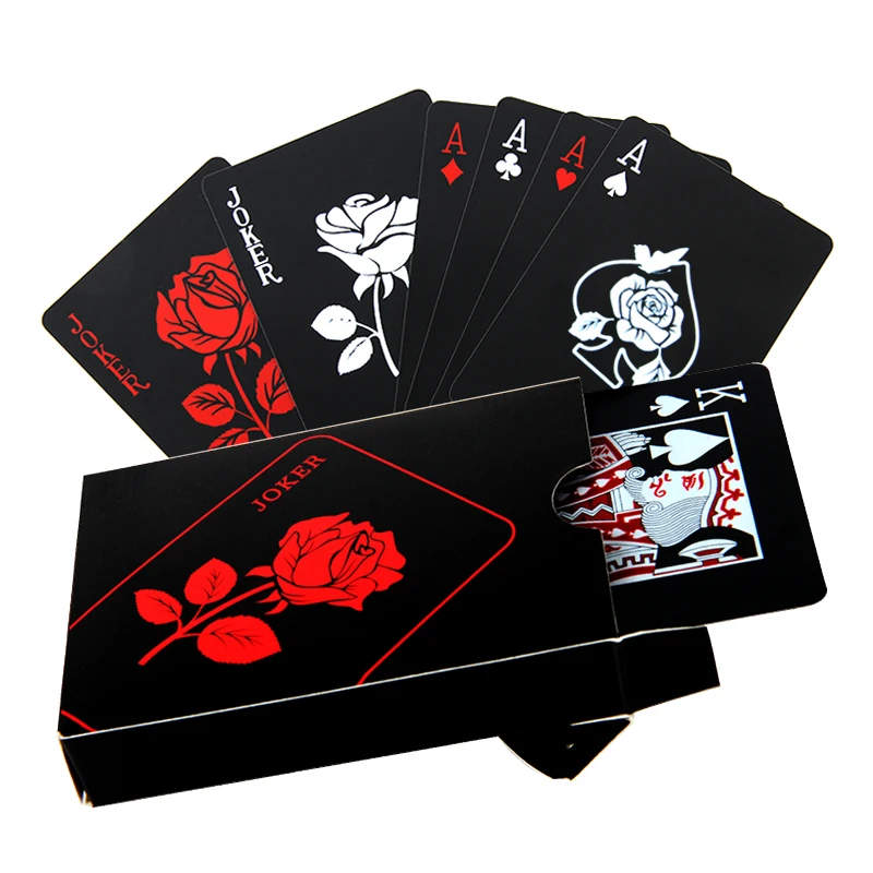 Black Rose Plastic Poker Cards Advanced PVC Plastic Playing Cards Pokerstars 63*88mmin Playing
