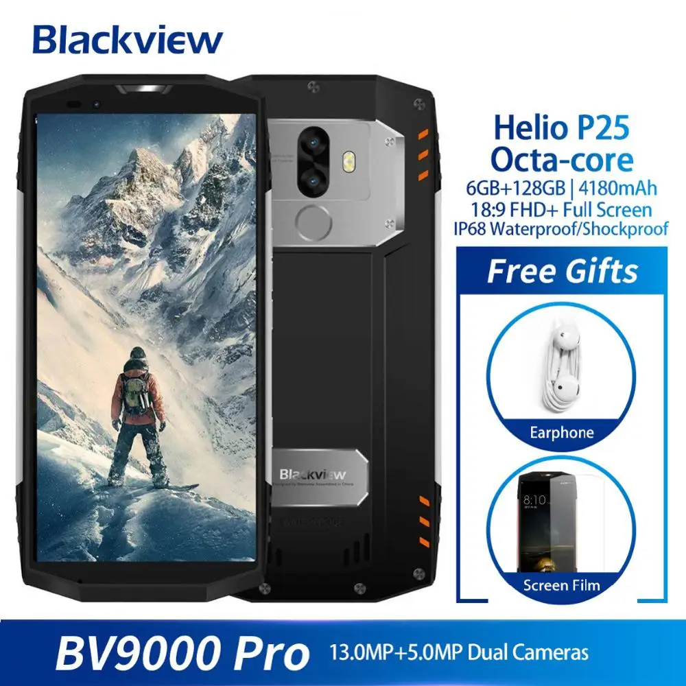 Blackview BV9000 Pro 6 ГБ + 128 IP68 водонепроницаемый смартфон Helio P25 Octa Core 5 7 &quotFHD мобильный