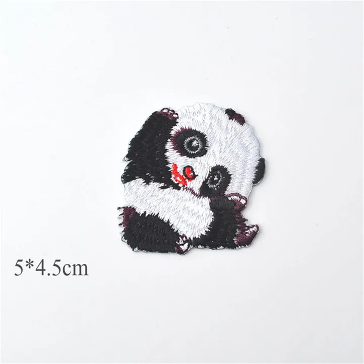 4 PF Animal Panda Patch Cartoon Embroidered Patches For Clothing Stripes for Clothes Kids Dress Badge Applique Applications TB179