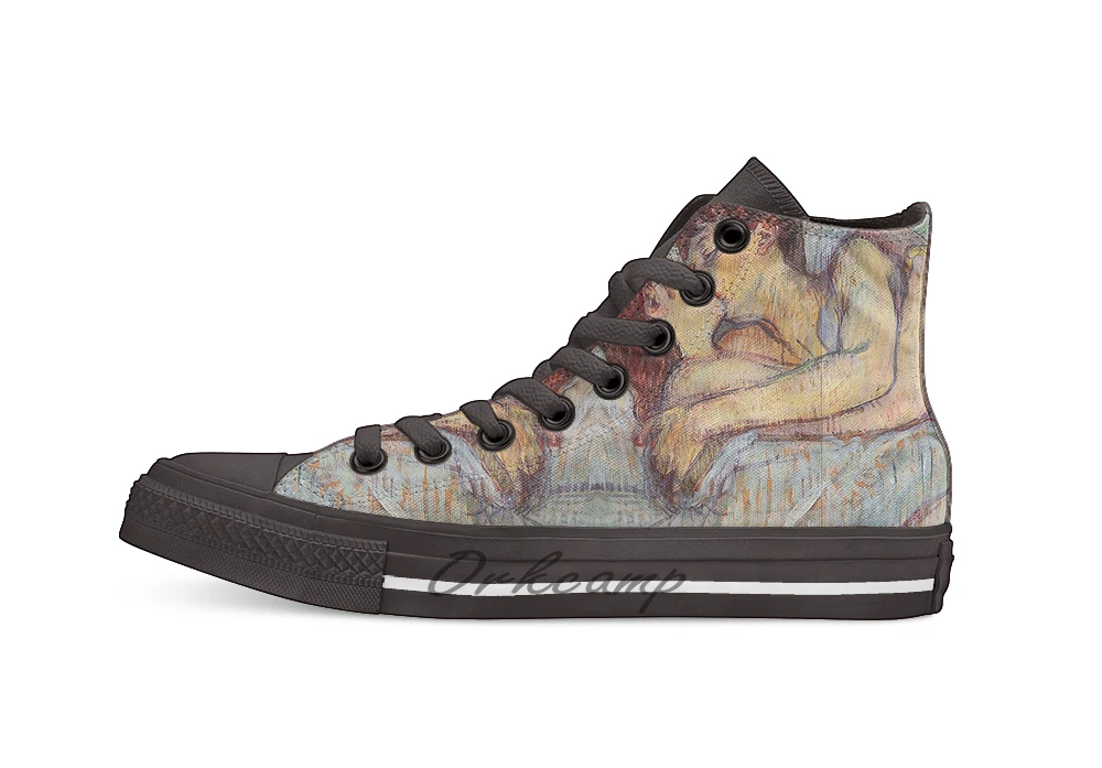 

In Bed The Kiss by Henri de Toulouse Lautrec Novelty Design Casual Canvas Shoes Custom shoes Drop Shipping