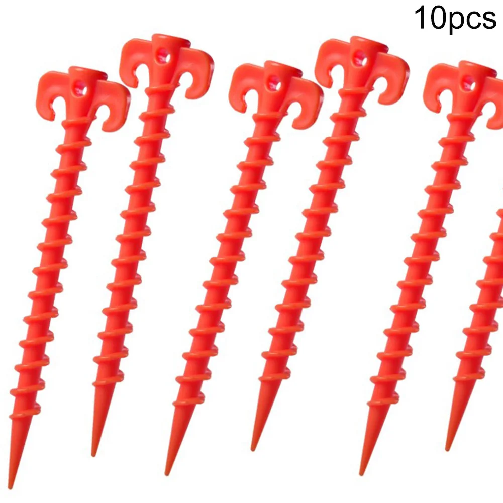 

10Pcs Windproof 20cm Strong Screw Outdoor Camping Trip Tent Peg Ground Nail ALI88
