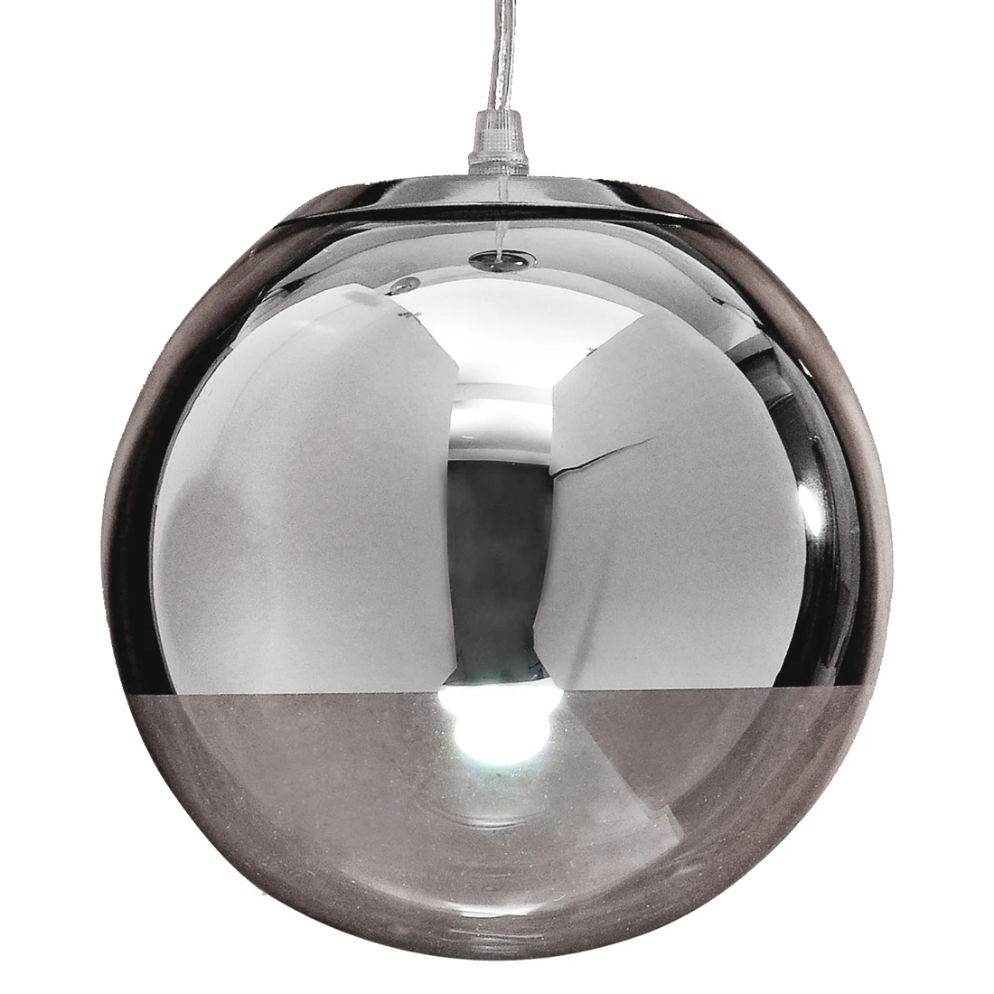 

BIFI-Pendant Chandelier Ceiling Globe Lamp Light Bulb Metal Body Chrome
