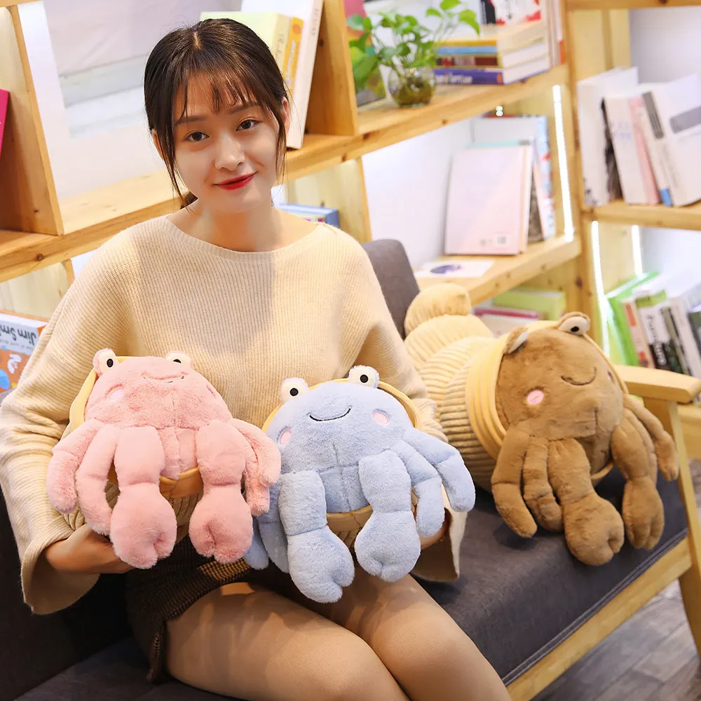 

2019 New Hot 35CM Creative Funny Real life Hermit Crab Plush Toys Dolls Stuffed Soft Coenobita Crab sea animal Throw Pillow