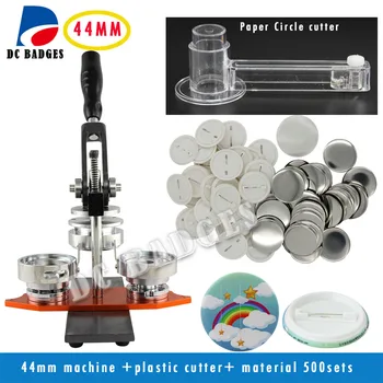 

New Pin Button Machine 1-3/4" 44mm Badge Machine set +Circle Cutter+500 Sets Pinback Supplies