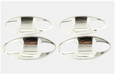 Углеродное волокно синий черный, Серебристый Цвет Нержавеющая стальные наружные двери ручки чаши Украшенные рамки для Subaru Forester CA186 - Цвет: Bowl Silver