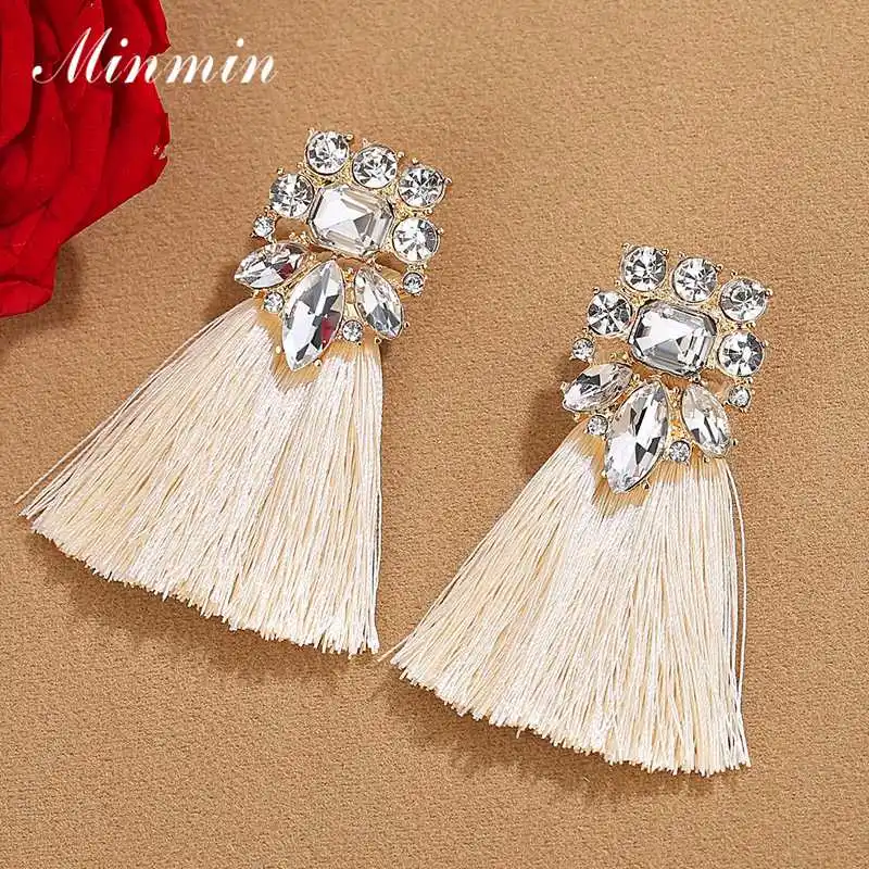 Minmin Vintage Bohemian Long Drop Tassel Earrings for Women Statement Ethnic Fringe Dangle Earrings Fashion Jewelry 2019 EH1488 Minmin Vintage Bohemian Long Drop Tassel Earrings for Women Statement Ethnic Fringe Dangle Earrings Fashion Jewelry 2019 EH1488