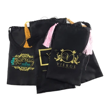 

custom logo 100% Virgin Hair bundle satin packing Bag,women Hair extention/extension packaging Bag,Top grade Hair Storage Bag
