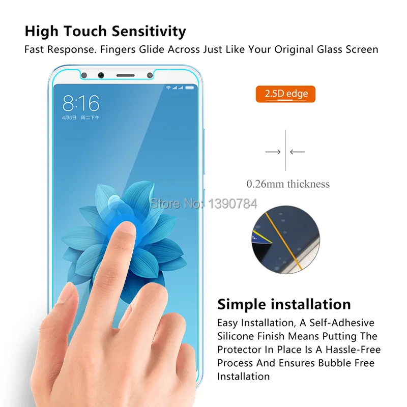 10 шт 2.5D Закаленное стекло протектор экрана для Xiaomi mi 6X mi 6X Прозрачное закаленное стекло защитное для Xiaomi mi 6X mi 6X