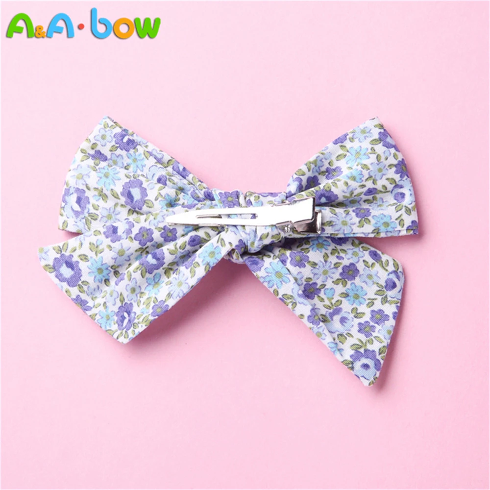 

1pcs Floral Print Bow Hairpins or Headbands for girls, Cute Elastic Nylon Bow Head band,Fashion Hair Clips Hair Accessories Gift