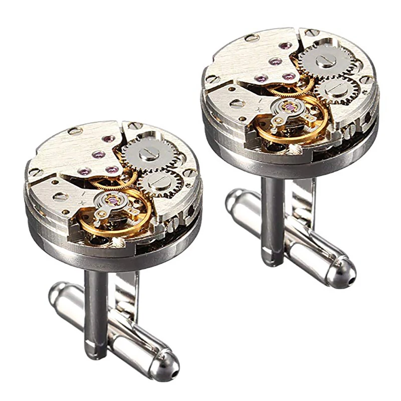 

Cufflinks Deluxe Steampunk Mens Cufflinks Vintage Watch Movement Shape Gift for Men Father's Day Lover Friends Wedding