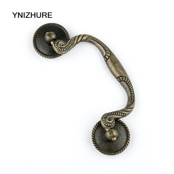 

10PCS 125*47mm Antique cupboard closet furniture hardware Alloy strip pattern vintage pulls Drawer Cabinet Door Handles