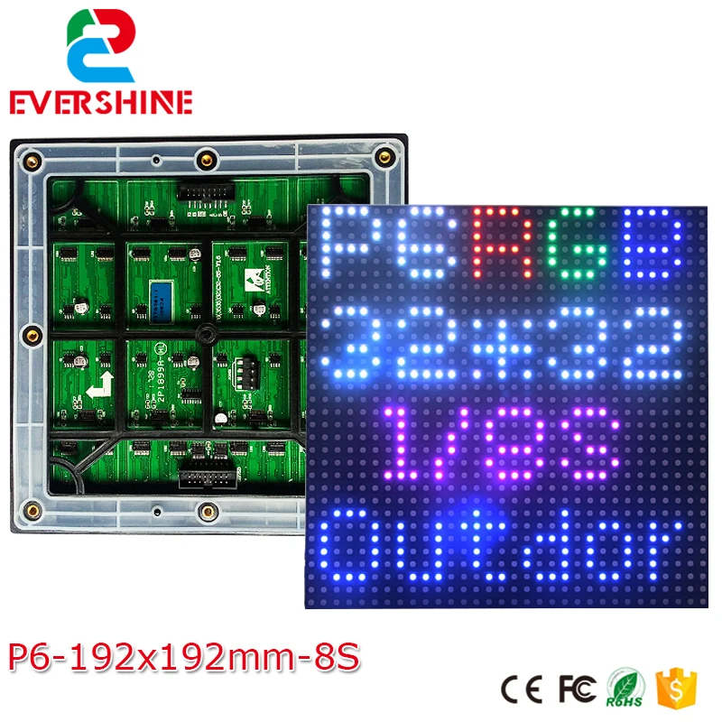 

27777 Pixel Density LED display modue P6 led display screen High Brightness and Resolution LED full color module 192mmx192mm