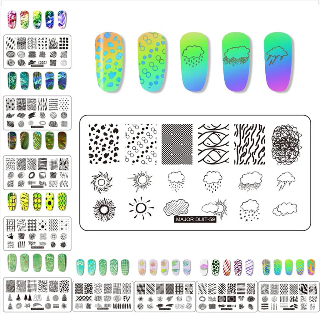 1Set Nail Sticker Flower Water Splice Image Plate Art Design Stamping Kits Manicure Template Decoration | Красота и здоровье