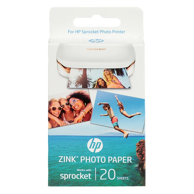 

20 sheets Sprocket original photographic paper pocket photo printer zink paste photo paper tape adhesive for hp ZINK Photo Paper