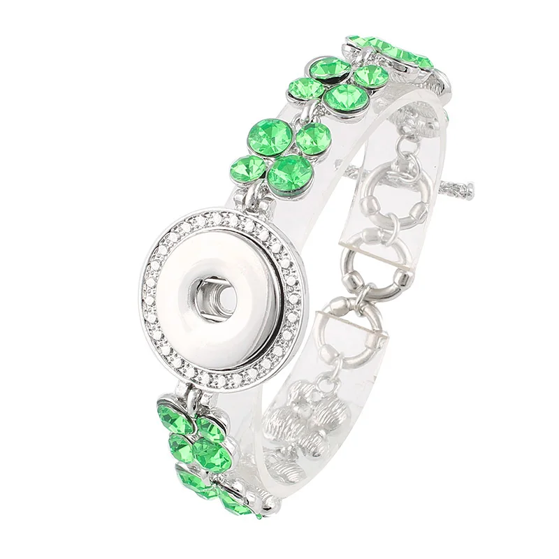 

Hot Sale Metal Xinnver Snap Bracelet Fashion DIY Crystal Charm Bracelets Bangles Fit 18mm Snap Buttons Jewelry For Women ZE188