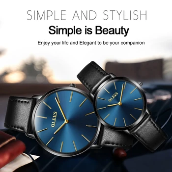 

OLEVS Couple watches for Lovers Luxury top brand waterproof Casual New Fashion Ultra thin Quartz Leather watch High quality saat