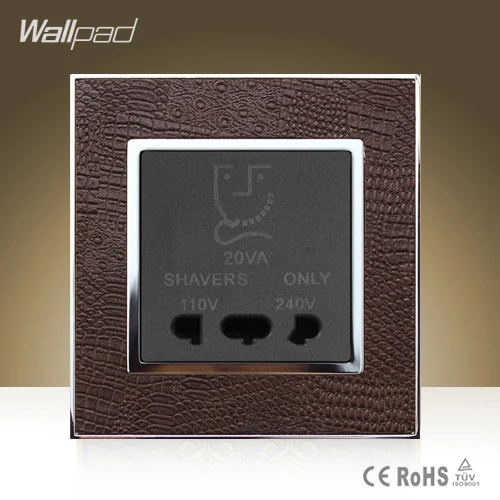 CE BS Approved Wallpad Hotel High Quality Shaver Socket Goats Brown Leather Beard Power Charger Free Shipping |