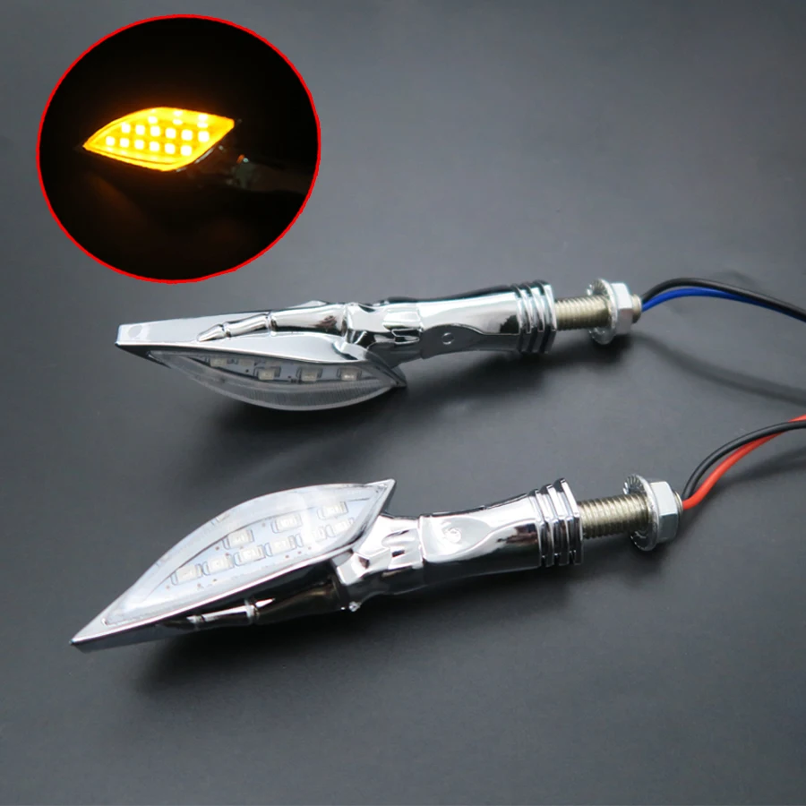 

Chrome Skull LED Turn Signal light Indicator Motorcycle Crusier Bobber Custom Chopper