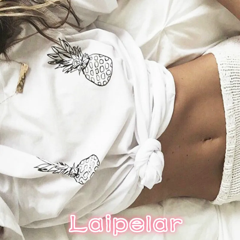 

2018 Summer Style Tops Tees Women Ladies Short Pineapple T Shirt Women T-shirt Sexy Female T-shirt Plus Size XS-4XL Laipelar