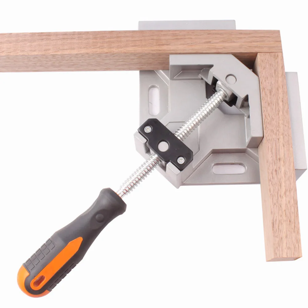 

Single Handle 90 Degree Right Angle Clamp Aluminum Alloy Welded Tool Woodworking Frame Clip DAG-ship