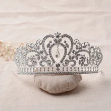 Fashion Bride Headwear Crystal Rhinestone Crown Tiara Silver Plated Golden Bridal Hair Jewelry Marry Wedding Hair Accessories