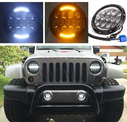 1 шт. Новый 7-дюймовый 7 "105 Вт светодиодные фары желтый DRL фара для Jeep Wrangler