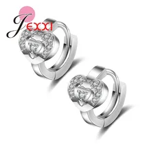 Модные Кристальные сверкающие серьги в форме сердца для женщин/девушек, модные ювелирные изделия, серебряные серьги
