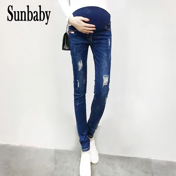 

2017 Winter Fashion trousers for pregnant women functional warm thick jeans maternity pregnancy casual jeans
