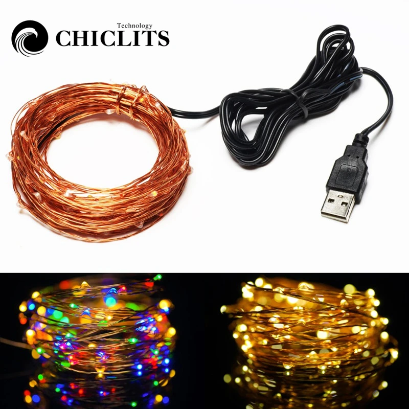 

10m Garland LED String Light USB Copper Wire String Fairy Lights Party Decoration for Home Holiday Wedding Party Lamp