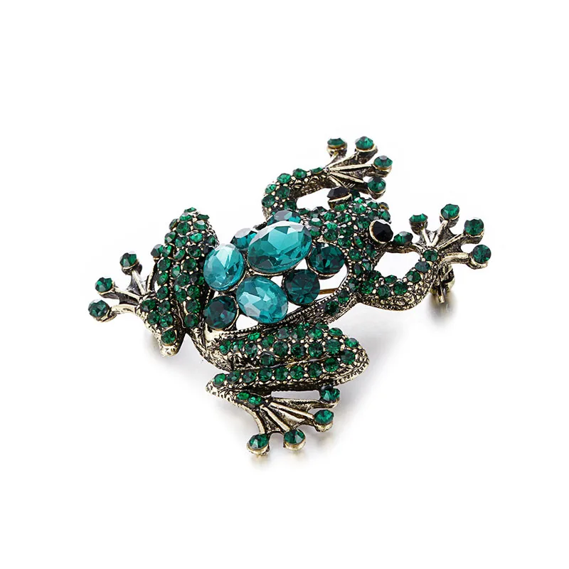 

Young Tulip Exquisite Green Crustal Frog Brooches for Women Shiny Rhinestone Corsage Pin Fashion Accessories Lady Fashion 2018