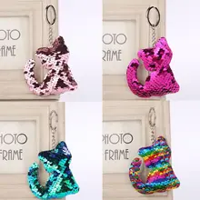 Цепочка для ключей в форме кошки Блестящий помпон блестки брелок для ключей подарки для женщин Llavero Chaveros амулеты Автомобильная сумка аксессуары цепочки для ключей