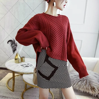 

Autumn winter women sweater and pullovers Korean style long sleeve casual crop sweater Loose solid knitted jumpers sweater mujer