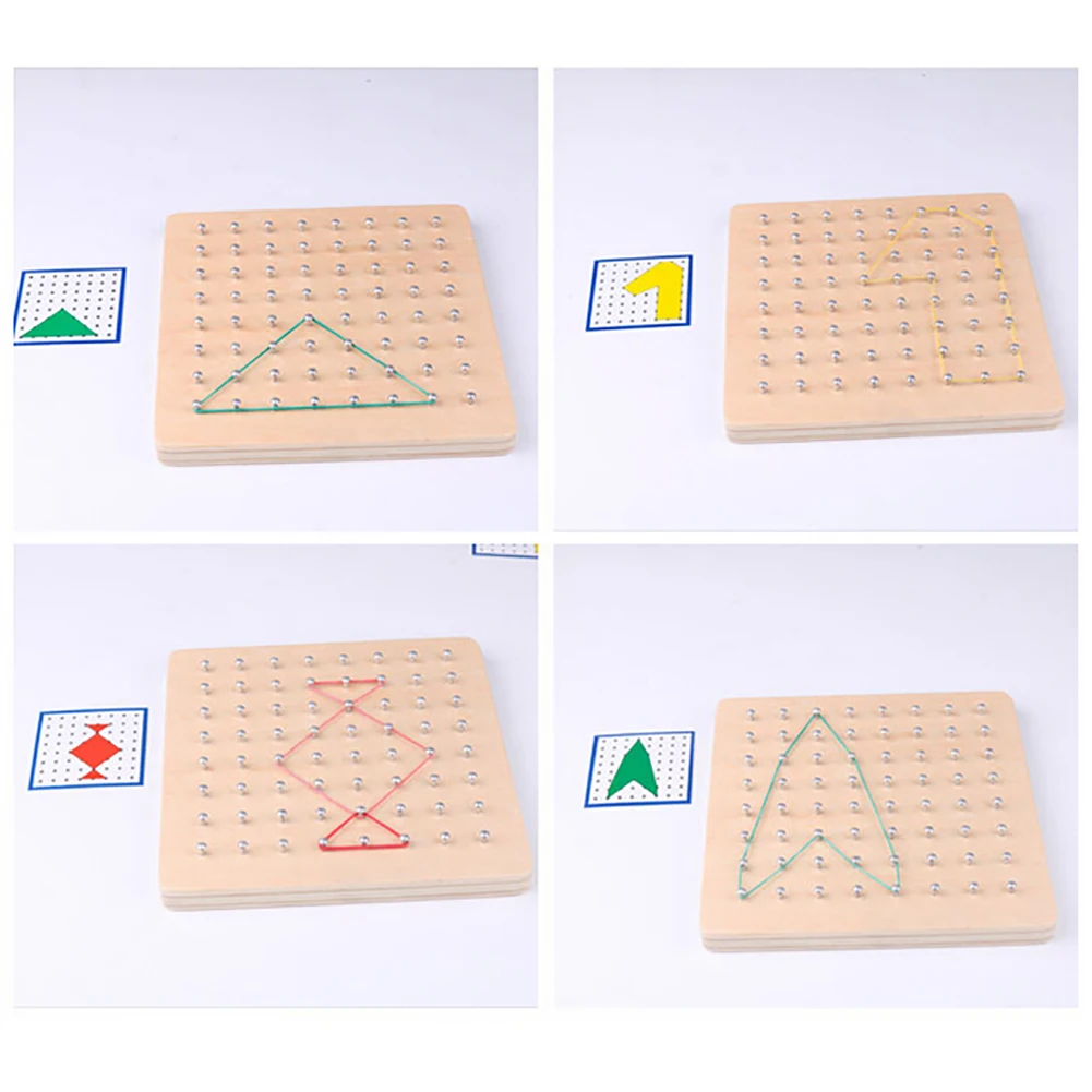 Графика резиновый галстук ногтей Geoboard с картами для изучения математики развивающие детские игрушки