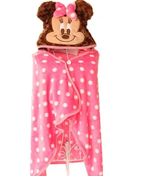 

Disney Mickey Minnie Flannel Fleece Blanket Adult Kids Children's Multifunction Cape Air Conditioning Blanket Lazy throw Gift