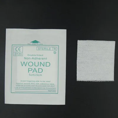 

New 50 pcs/lot gauze pad 100% Cotton first aid waterproof wound dressing sterile medical gauze pad wound care supplies