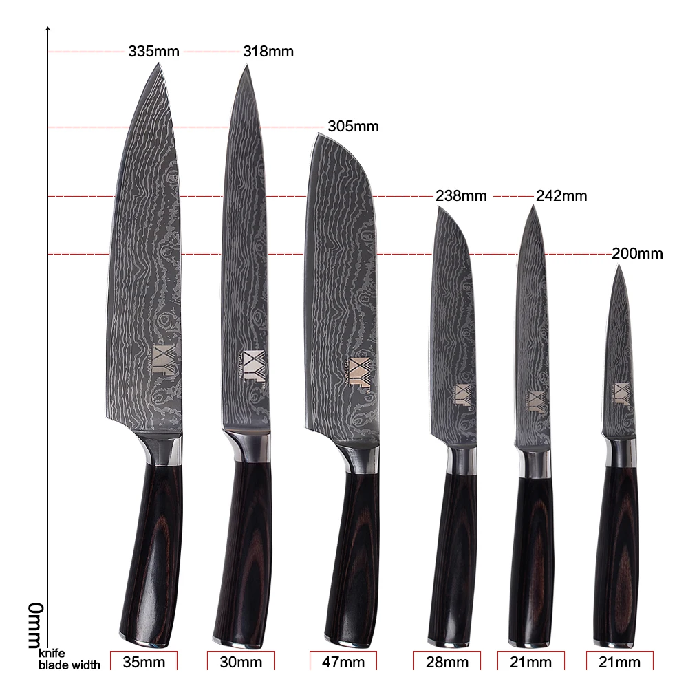 6 шт./комплект кухонные ножи из нержавеющей стали|kitchen knife set|set chefknife set |