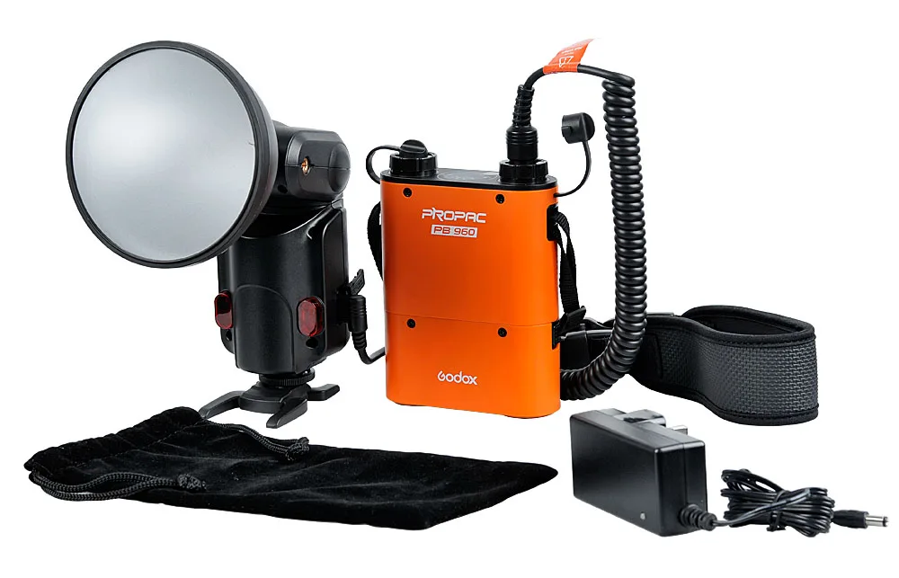 US $315.80 GODOX WITSTRO AD180 Advanced Flash Light Speedlite W PB960 Orange Power Pack Battery For DSLR Cameras