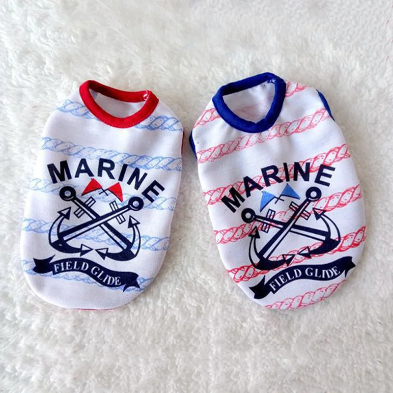 

Anchors Dog Clothes Winter Cotton Vest Coat Kitten Cat T-shirt Teacup Puppy Clothing For Small Dogs Chihuahua Shih Tzu XXS Red