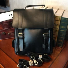 ETONWEAG Brands Cow Leather Schoolbag Backpack Women Black Vintage School Bags For Girls Casual Travel Laptop Bag Back To School
