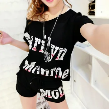 Women's Sets Short Sleeve T Shirt Tops And Shorts Sweat Suits Women Summer Tracksuits Runway Outfit Two Piece Sets Sporting Suit