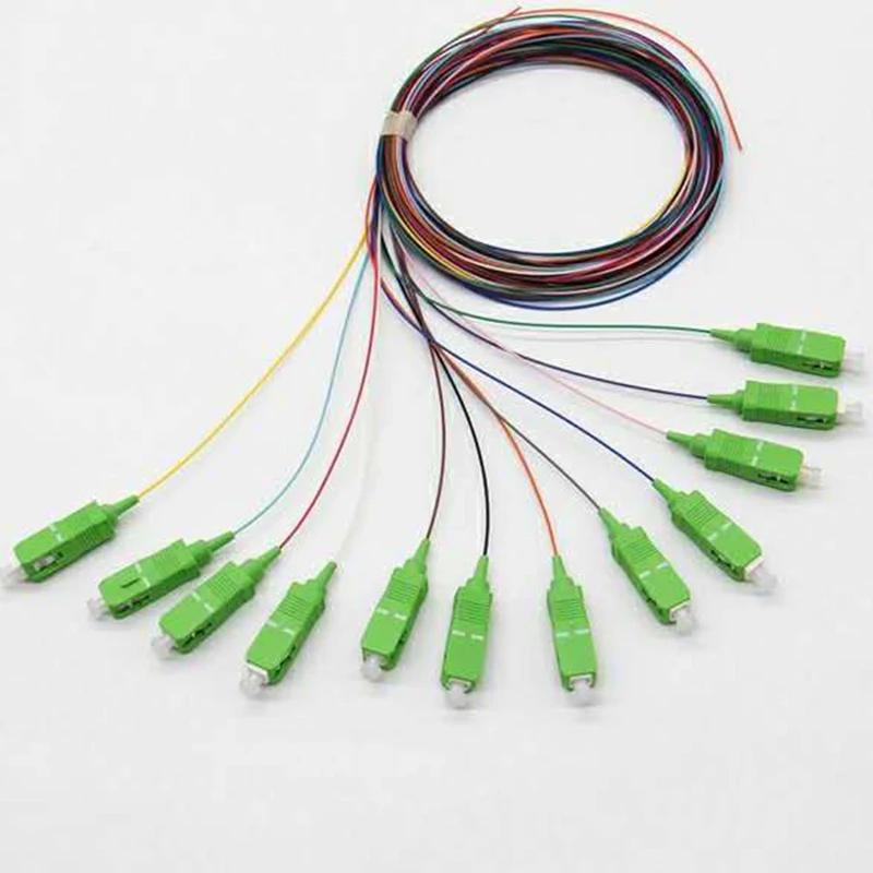 

25pcs/lot 12 Cores 12F SC APC 2M pigtail ftth Single mode SC/APC Fiber Optic Pigtail free shipping fiber optic equipment