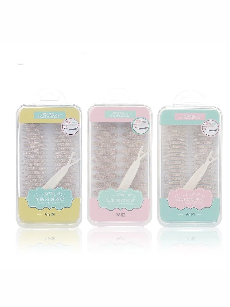 

96pcs professional eye makeup mesh lace double eyelid stickers invisible breathable natural basic beauty tools