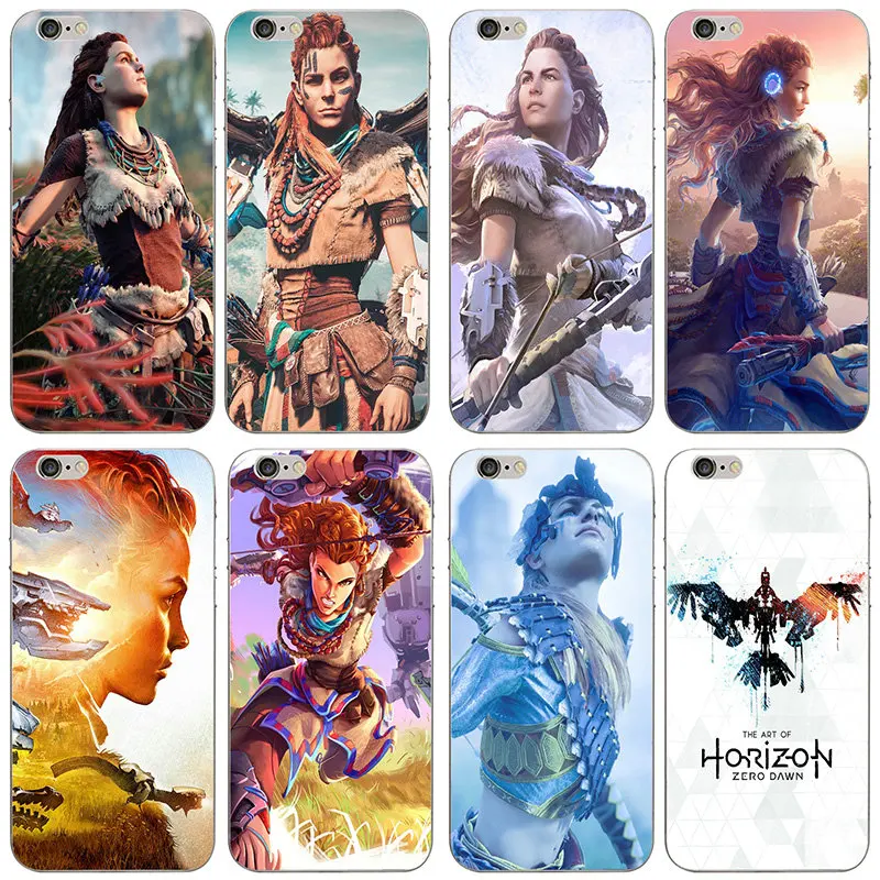 

Soft TPU Silicone Mobile Phone Case for iPhone X XR XS Max 10 7 6 6s 8 Plus 4 4S 5 5S SE 5C Shell Bags Aloy Horizon Zero Dawn