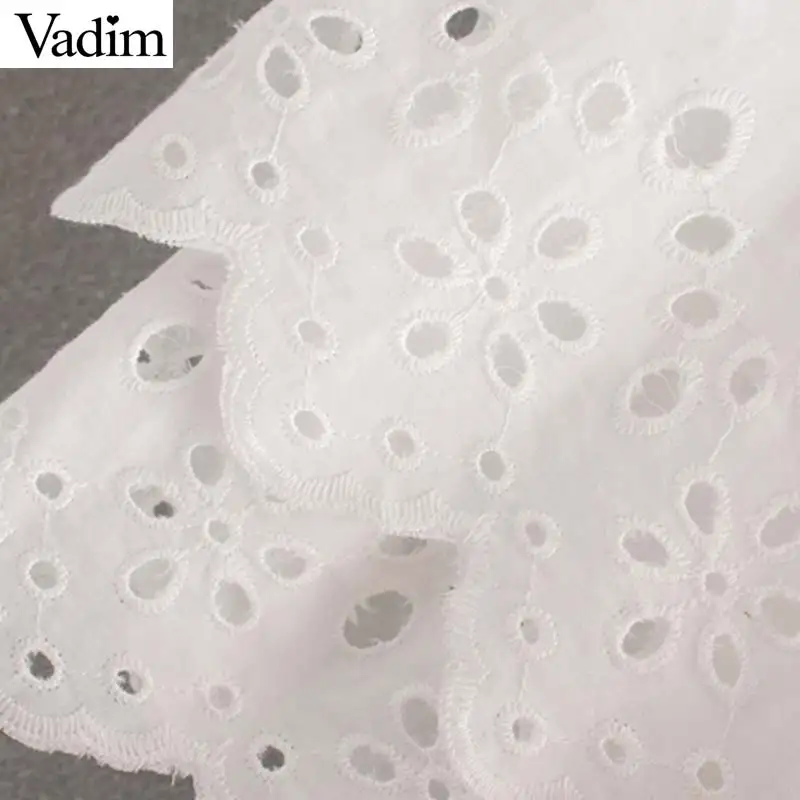 Женское элегантное платье vadim платье с вышивкой с вырезами ушко Эластичная Высокая талия белый черный женские стильные юбки BA715