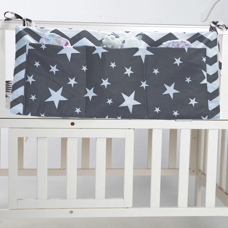 Детская кровать висит сумка для хранения хлопка новорожденных кроватки Организатор игрушка пеленки карман для кроватки Постельное белье аксессуары 30*68 см