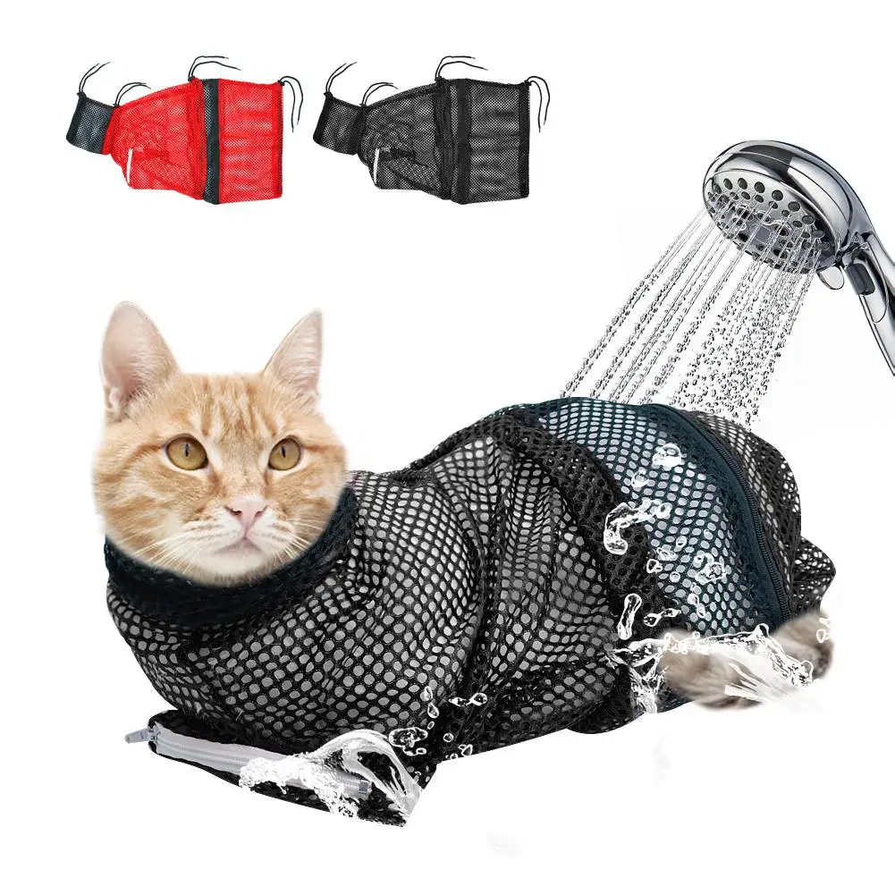 

TPFOCUS Adjustable Cat Bath Bag Cat Grooming Tool Mesh Cats Washing Bathing Bag for Nail Trimming Anti Scratch Bite Restraint