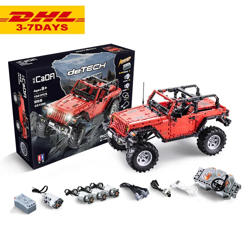

1941pcs Technic Series RC Car Jeep Model Building Blocks Remote Control RC Cars Enlighten Bricks Toy For Kids fit Legoing
