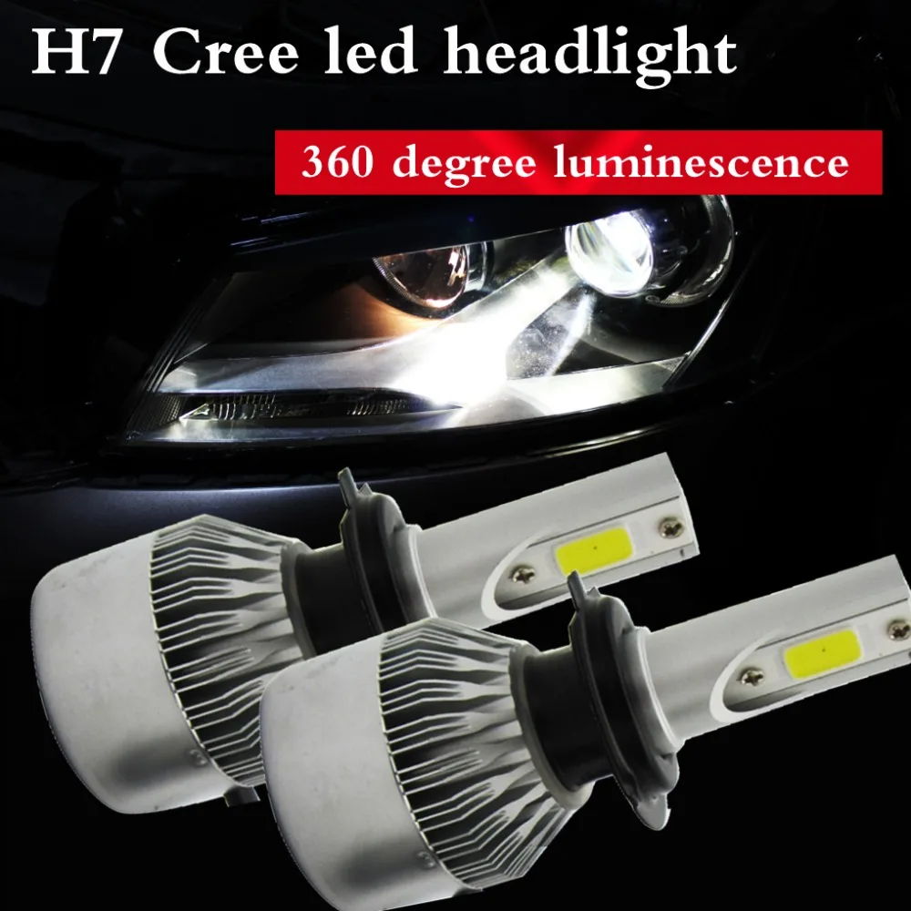 2016 General 2*55W 9200LM LED Headlamps Kit H7 Distant Near Light 6000K Overtaking Xenon Led