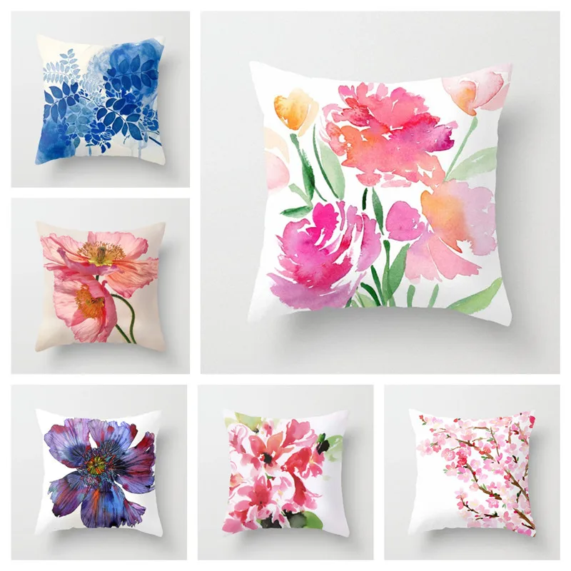 

YVEVON Vintage Flower Printing Cushion Cover Garden Pillowcase Home Decorative Sofa Pillows Car Chair Home Decor 45cm 18inch