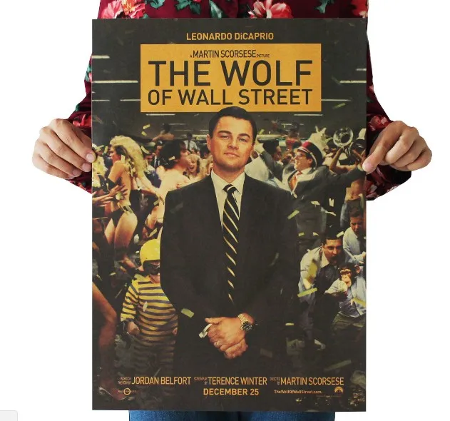 

The Wolf of Wall Street Vintage Kraft Paper Classic Movie Poster Map School Wall Garage Decoration Art Retro Prints